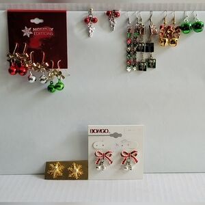 10 pairs of Christmas earrings